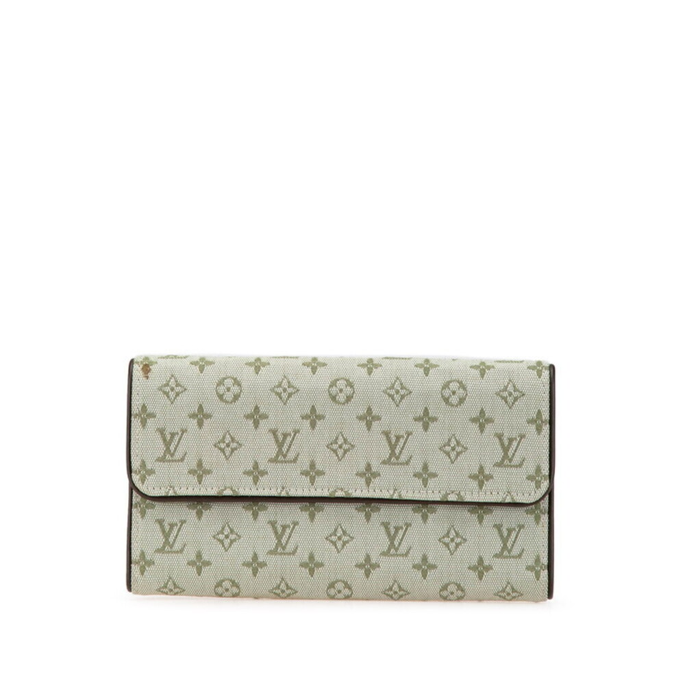 Louis Vuitton Monogram lan Porte Tresor Long Wallet Green Brown